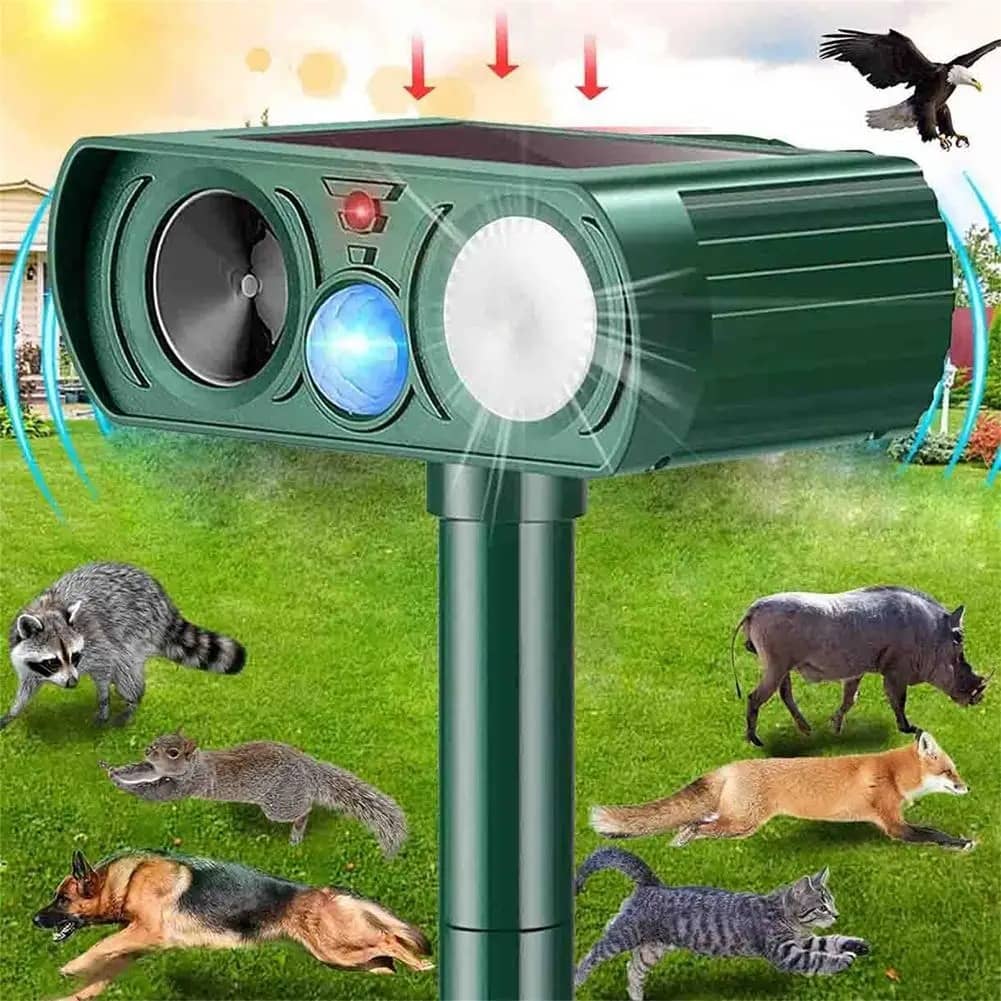 Répulsif Ultrasonique Solaire pour Chats, Chiens et autres rongeurs