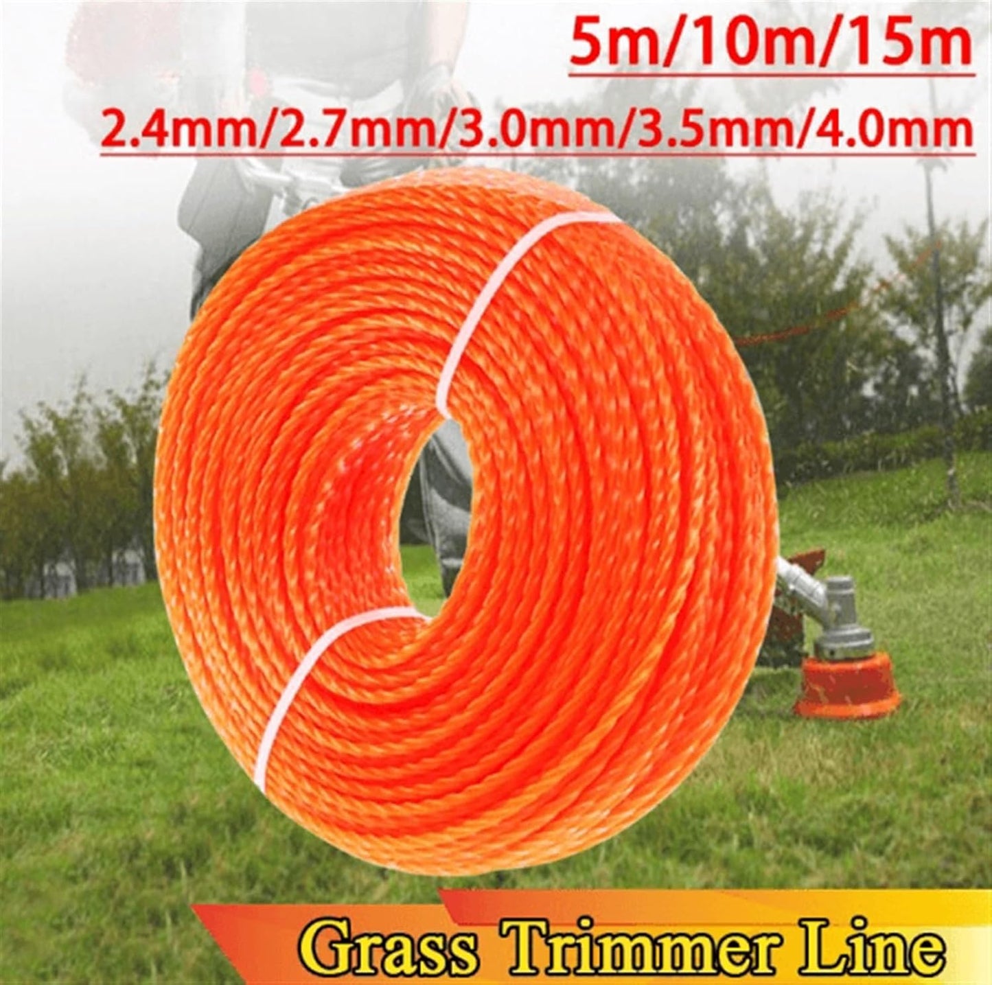 Corde de Débroussailleuse en Nylon Spirale 5m à 15m - 2.4mm à 4mm