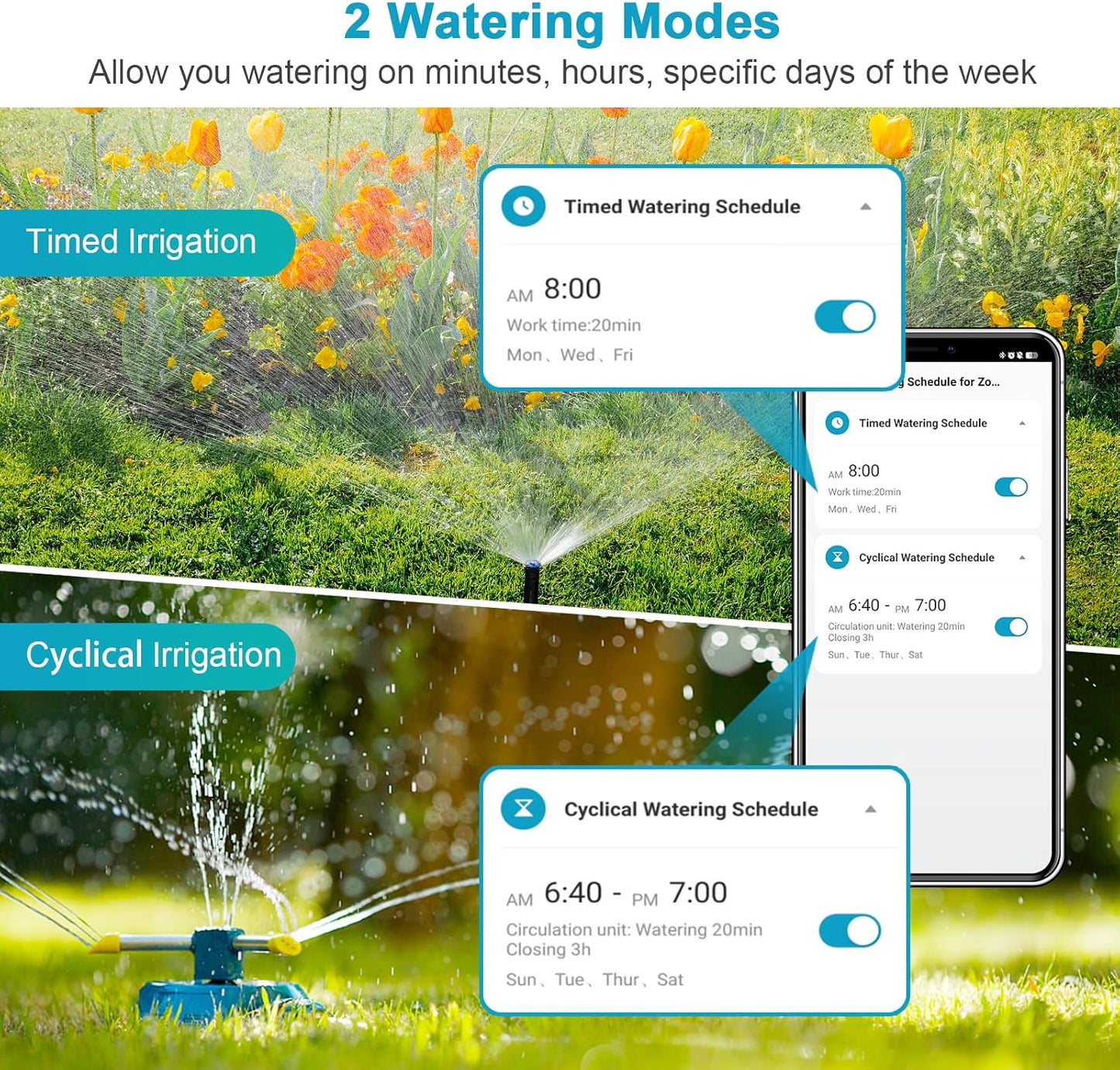 Minuteur d'arrosage WiFi pour jardin avec application vocale