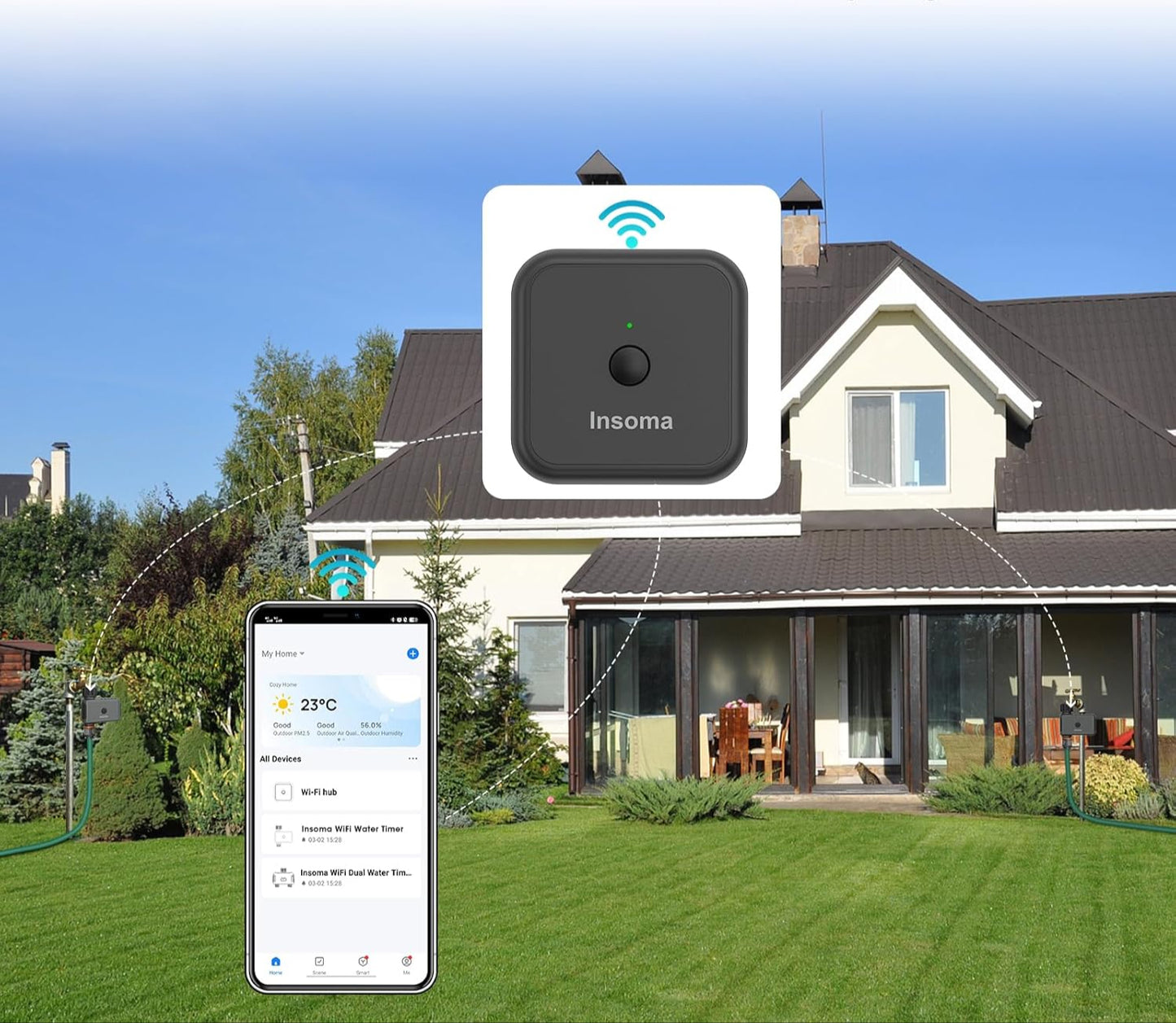 Minuteur d'arrosage WiFi pour jardin avec application vocale