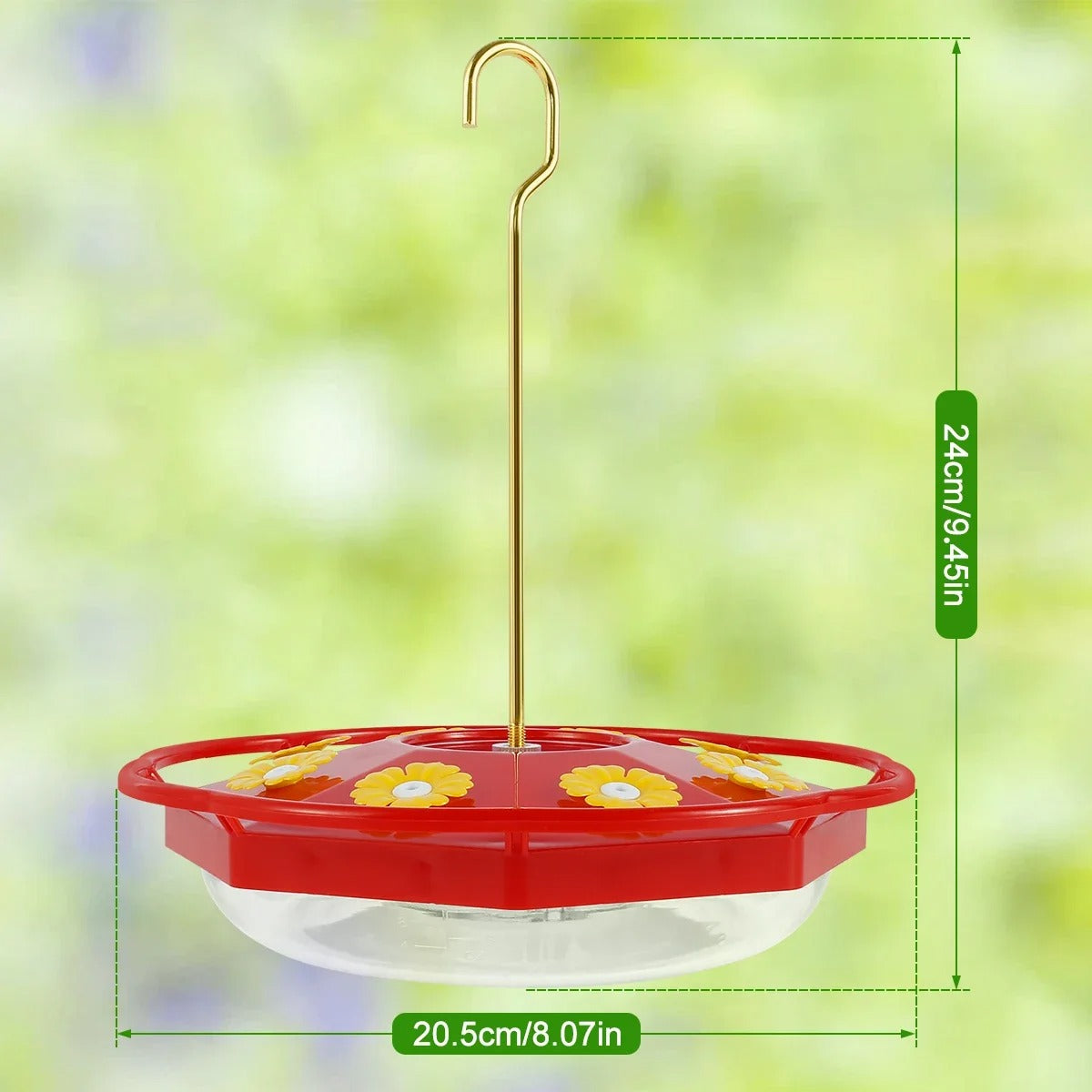 Mangeoire Transparente Multi-Port pour Colibris en Plein Air