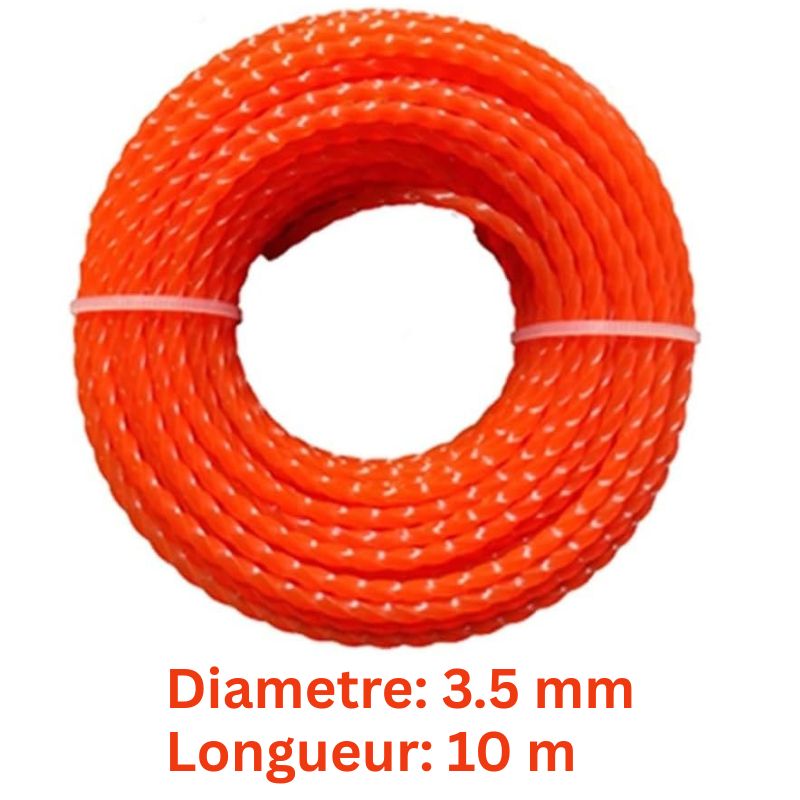 Corde de Débroussailleuse en Nylon Spirale 5m à 15m - 2.4mm à 4mm