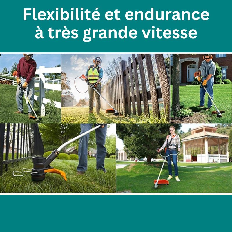 Corde de Débroussailleuse en Nylon Spirale 5m à 15m - 2.4mm à 4mm