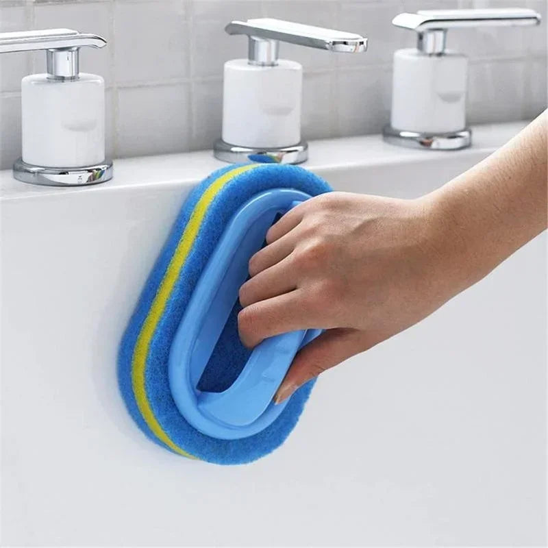 Brosse éponge avec poignée pour nettoyer carrelage cuisine et salle de bain
