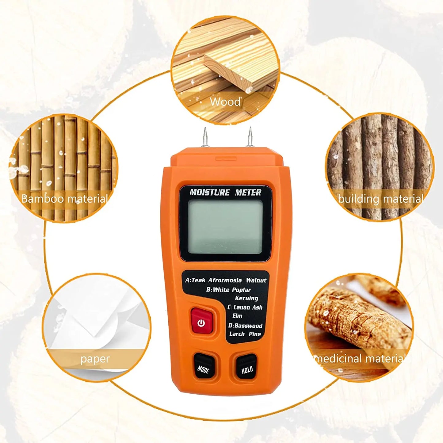 Humidimètre numérique EMT01 pour bois 0-99.9% - Précision optimale