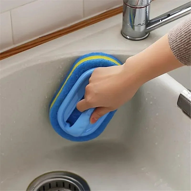 Brosse éponge avec poignée pour nettoyer carrelage cuisine et salle de bain