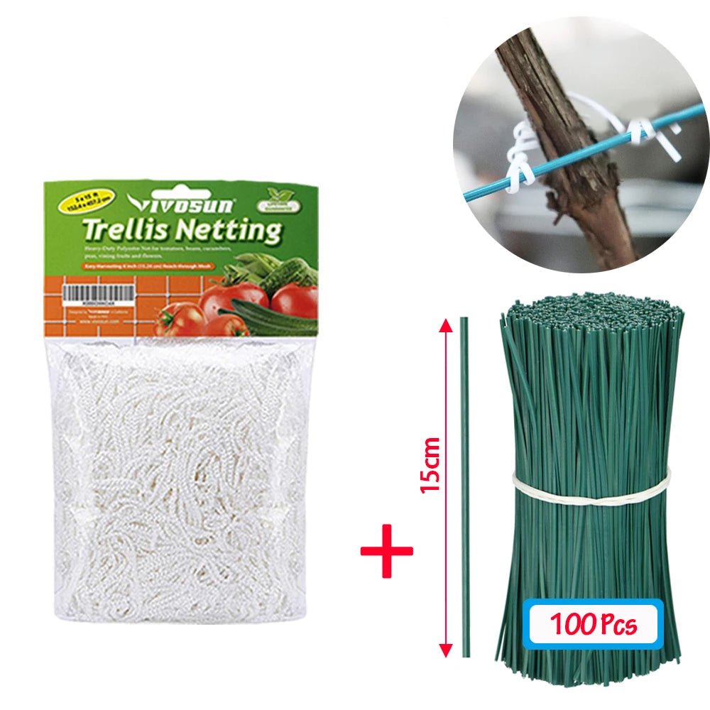 Filet d'escalade de jardin - Support robuste pour fleurs et légumes