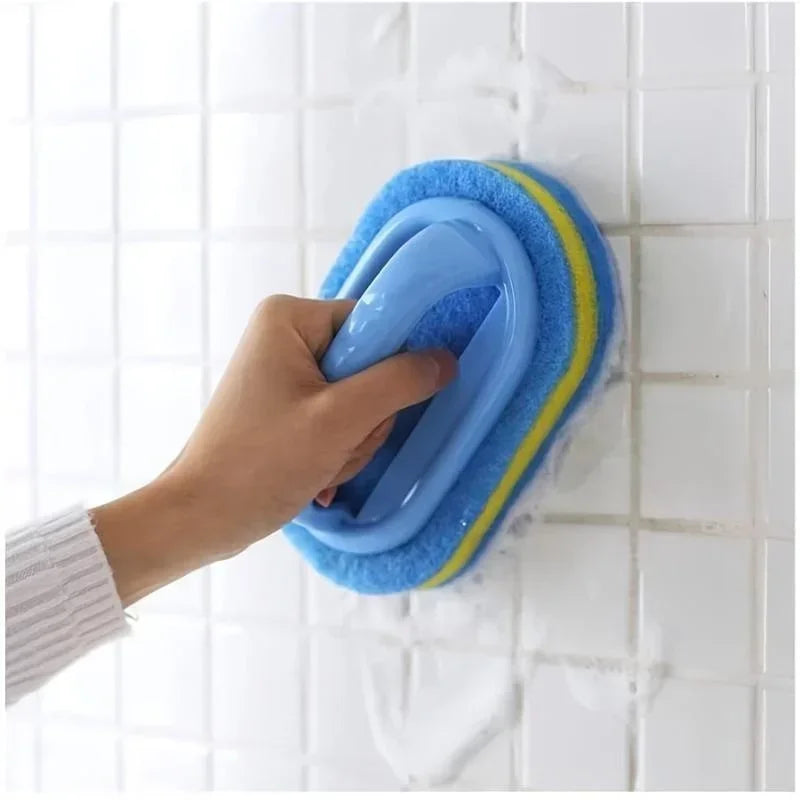 Brosse éponge avec poignée pour nettoyer carrelage cuisine et salle de bain