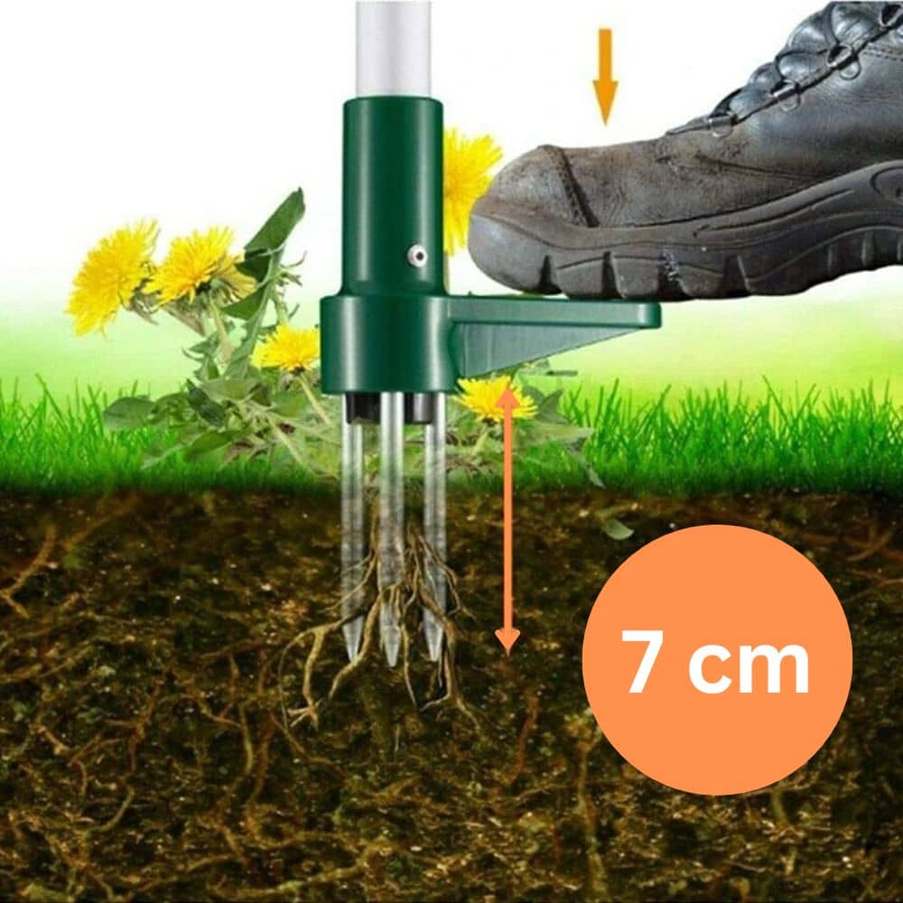 Extracteur de racines d'herbe de jardin portable à long manche en Alluminium