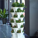 Pot en tour de fleur vertical empilable - Lot de 3 - Blanc - Plumzi