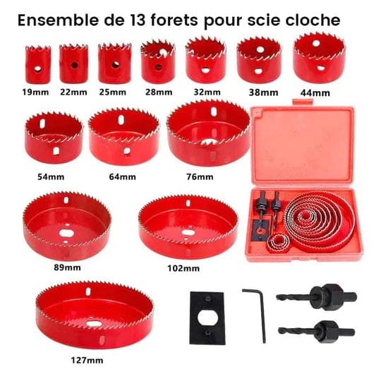Kit de scies cloches pour ingénieurs bricoleurs 13 pièces