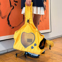 Sac de Transport pour Chat en Toile Respirante - Forme de Cœur - Jaune - Plumzi