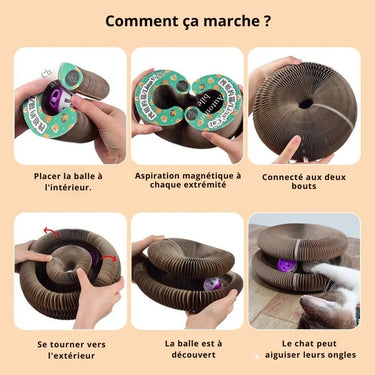 Planche d'orgue à gratter pour chat - Griffoir pliable + Balle - Default Title - Plumzi