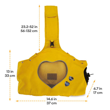 Sac de Transport pour Chat en Toile Respirante - Forme de Cœur - Jaune - Plumzi