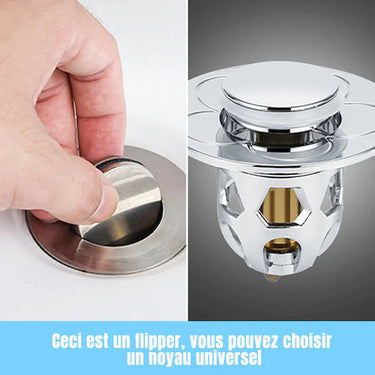 Bouchon Universel de Vidange pour Lavabo - Argent - Plumzi