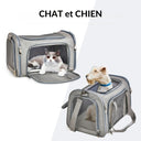 Sac de Transport Latéral Souple pour Chien et Chat - Approuvé Aéroport - Rose / L (50x34x34cm) - Plumzi