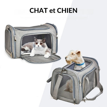 Sac de Transport Latéral Souple pour Chien et Chat - Approuvé Aéroport - Rose / L (50x34x34cm) - Plumzi