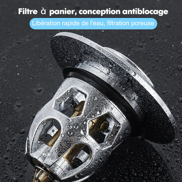 Bouchon Universel de Vidange pour Lavabo - Argent - Plumzi