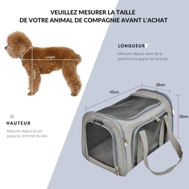 Sac de Transport Latéral Souple pour Chien et Chat - Approuvé Aéroport - Rose / L (50x34x34cm) - Plumzi
