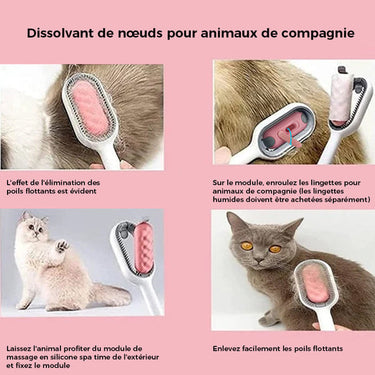 Brosse à poil pour animaux de compagnie avec réservoir d'eau - Vert - Plumzi