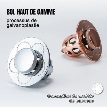 Bouchon Universel de Vidange pour Lavabo - Argent - Plumzi
