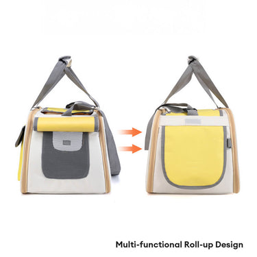 Sac de Transport pour Chat avec Poignée Confortable et Poche Latérale - Jaune - Plumzi