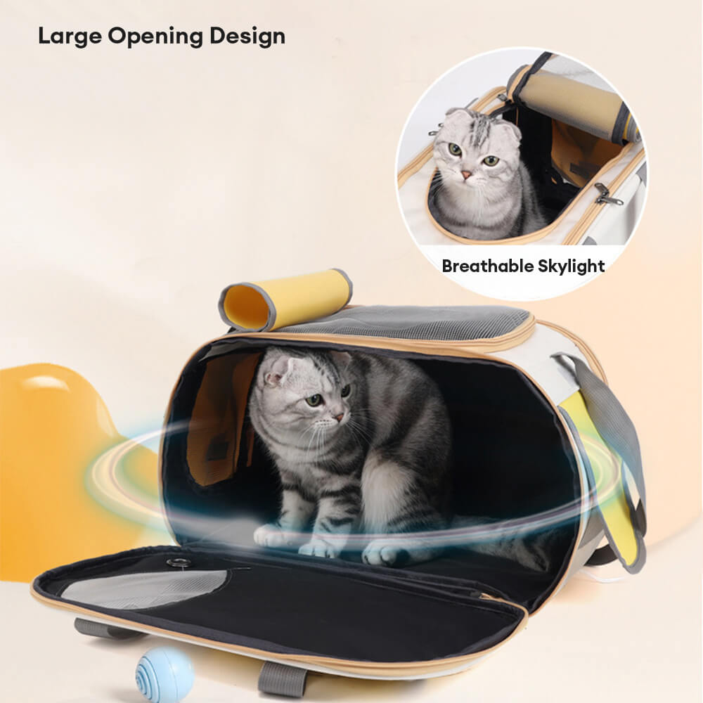Sac de Transport pour Chat avec Poignée Confortable et Poche Latérale