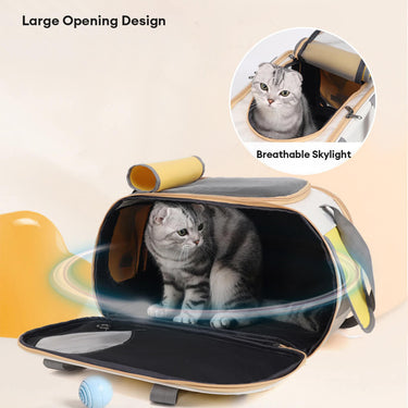 Sac de Transport pour Chat avec Poignée Confortable et Poche Latérale - Jaune - Plumzi