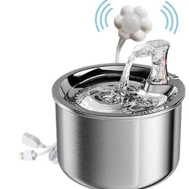 Fontaine à eau pour chat et chien avec capteur de mouvement - Avec capteur + 1 filtre - Plumzi