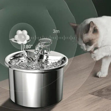 Fontaine à eau pour chat et chien avec capteur de mouvement - Avec capteur + 1 filtre - Plumzi