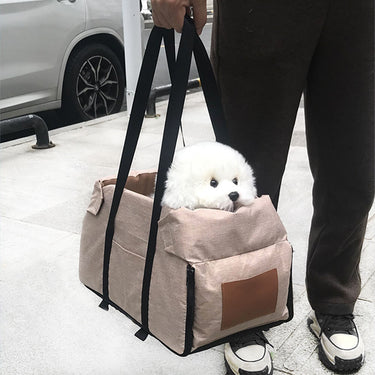 Lit de Voiture pour Chats et Chiens avec Siège Détachable et Antidérapant - Gris / Moyen - Plumzi