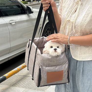 Lit de Voiture pour Chats et Chiens avec Siège Détachable et Antidérapant - Gris / Moyen - Plumzi
