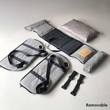 Lit de Voiture pour Chats et Chiens avec Siège Détachable et Antidérapant - Gris / Moyen - Plumzi
