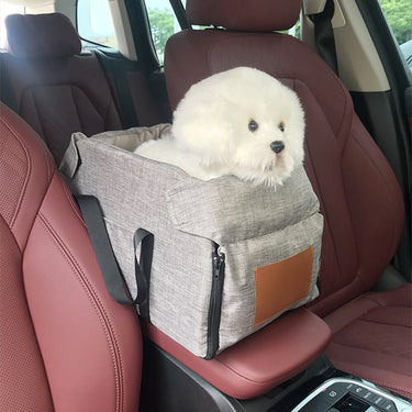 Lit de Voiture pour Chats et Chiens avec Siège Détachable et Antidérapant - Gris / Moyen - Plumzi