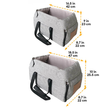 Lit de Voiture pour Chats et Chiens avec Siège Détachable et Antidérapant - Gris / Moyen - Plumzi