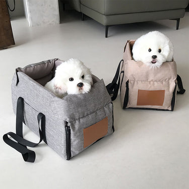 Lit de Voiture pour Chats et Chiens avec Siège Détachable et Antidérapant - Gris / Moyen - Plumzi