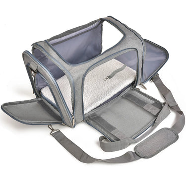 Sac de Transport Latéral Souple pour Chien et Chat - Approuvé Aéroport - Rose / L (50x34x34cm) - Plumzi
