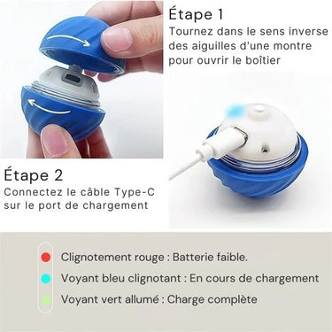 Balle intelligente pour chien et chat - Orange - Plumzi