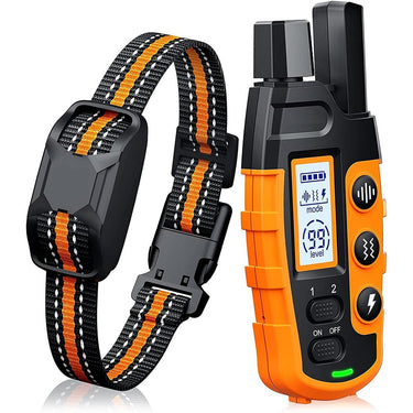 Collier de Dressage Premium 1km avec Télécommande - Orange - Plumzi