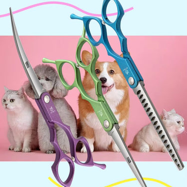 Kit de Ciseaux de Toilettage Professionnels pour Animaux – Acier Inoxydable de Haute Précision - Vert - Plumzi