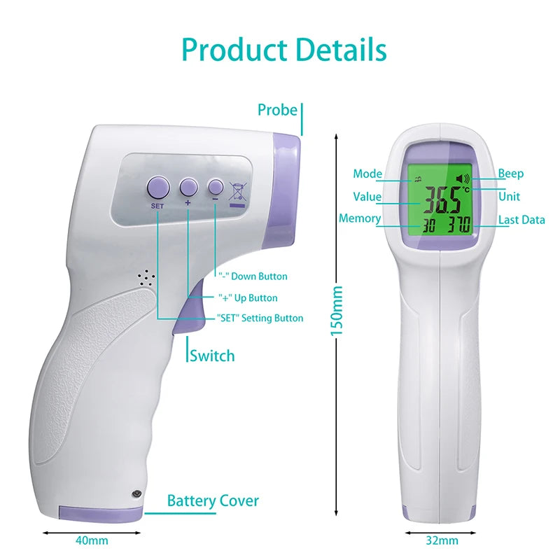 Thermomètre médical infrarouge frontal