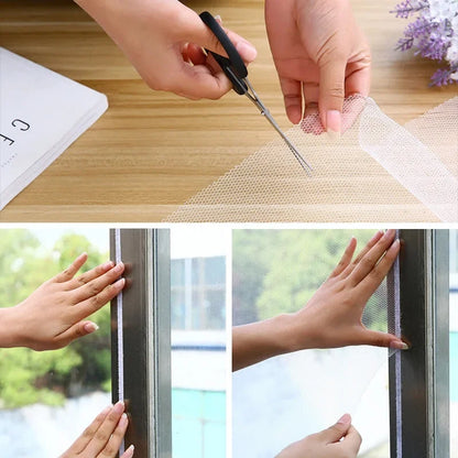 Moustiquaire auto-adhésive pour fenêtres contre les insectes et mouches - Noir / L-1.5x2.0m - Plumzi