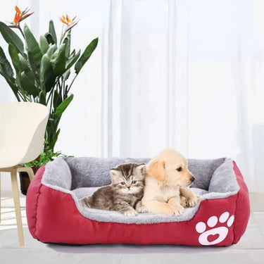 Lit carré en peluche imperméable lavable pour chien et chat