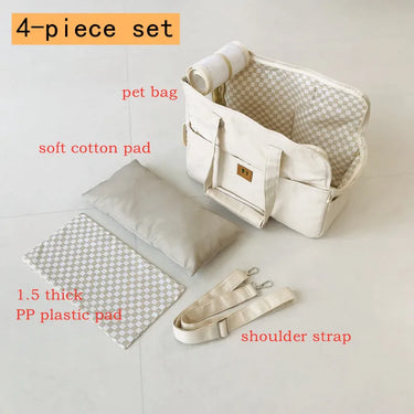 Sac à main portable pour chat et chien - Confort et sécurité - Beige - Plumzi