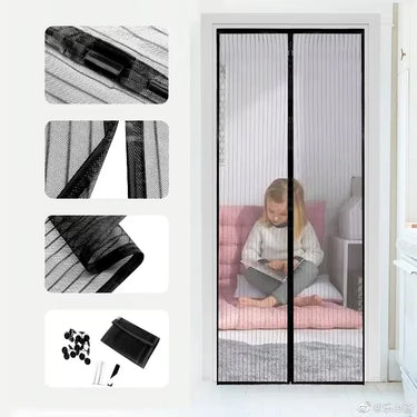 Rideaux anti-moustiques d'été - Filet de porte - Noir / 80x210 cm - Plumzi