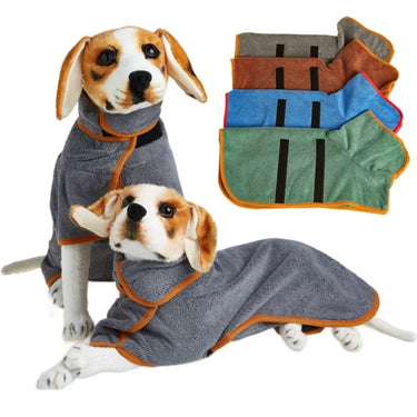 Peignoir pour chien - Serviette douce et absorbante pour tous chiens - Marron / L - Plumzi