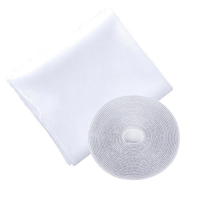 Moustiquaire auto-adhésive pour fenêtres contre les insectes et mouches - Blanc / S-1.3x1.5m - Plumzi