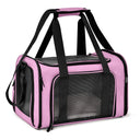 Sac de Transport Latéral Souple pour Chien et Chat - Approuvé Aéroport - Rose / L (50x34x34cm) - Plumzi