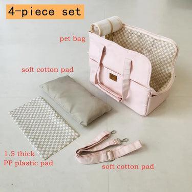 Sac à main portable pour chat et chien - Confort et sécurité - Rose clair - Plumzi