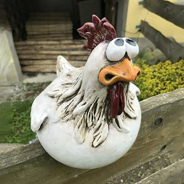 Statues amusantes en résine pour clôture de poules jardin et ferme - A - Plumzi